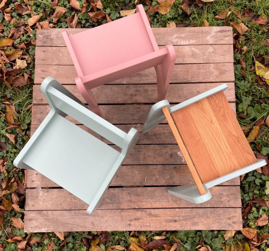 trio de petite chaises pour enfants / fabriquées en france de façon artisanale